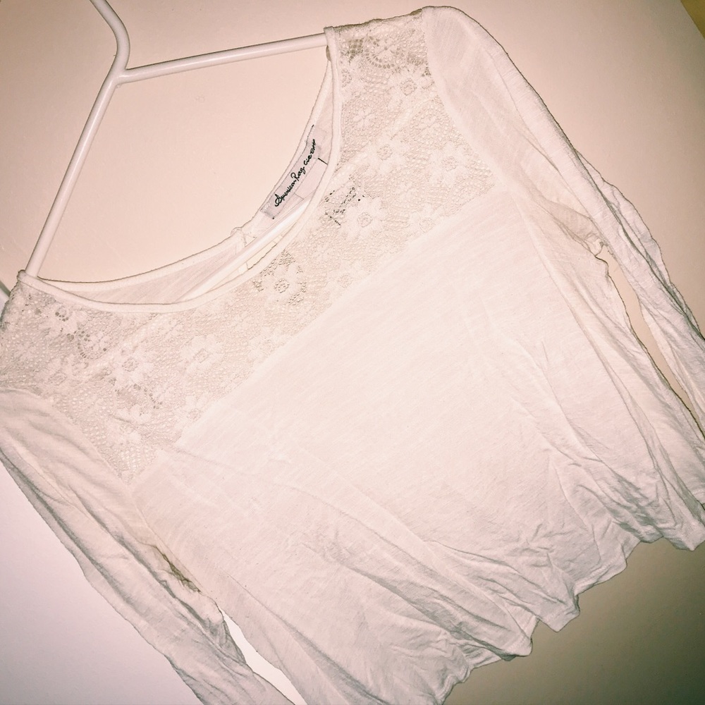 American Rag Cie long sleeve slight cropped top